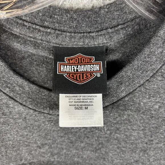 Harley-Davidson T-Shirt Men’s Medium Girl Skull Gray Fort Worth Texas - Picture 9 of 11